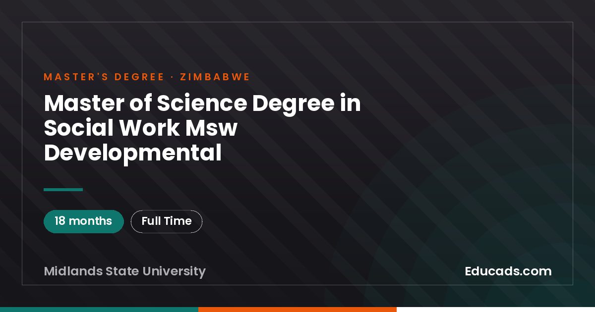 Master of Science Degree in Social Work Msw Developmental