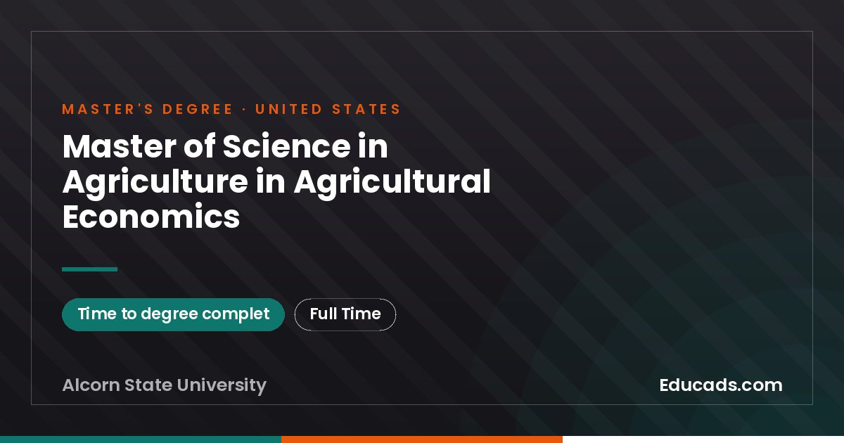 Master of Science in Agriculture in Agricultural Economics