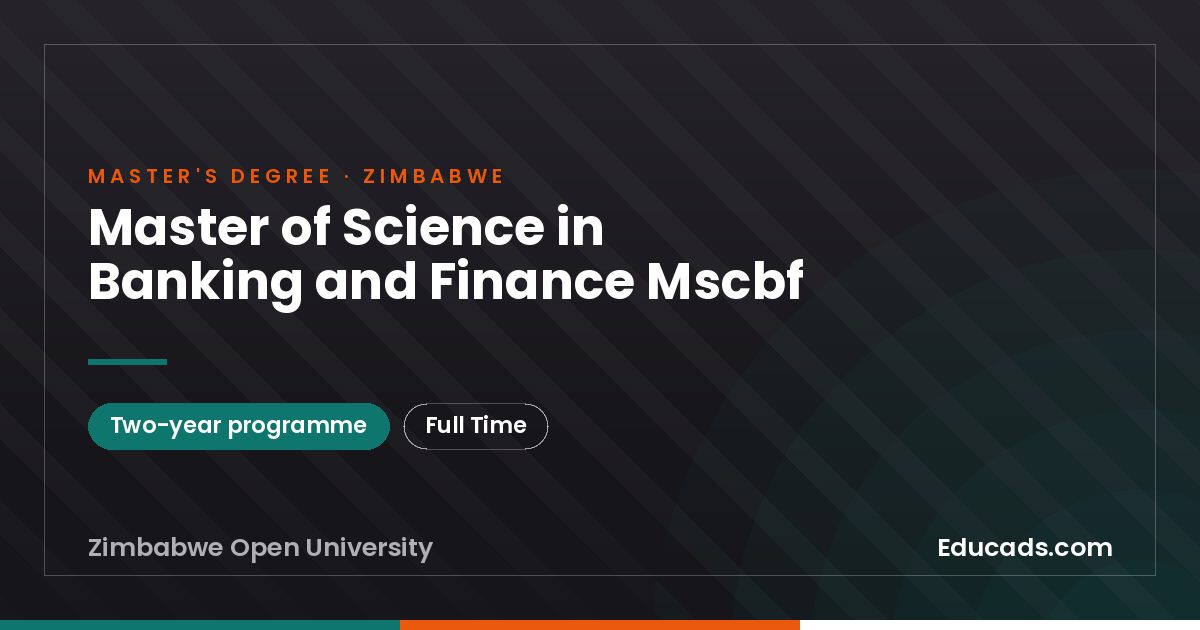 Master of Science in Banking and Finance Mscbf