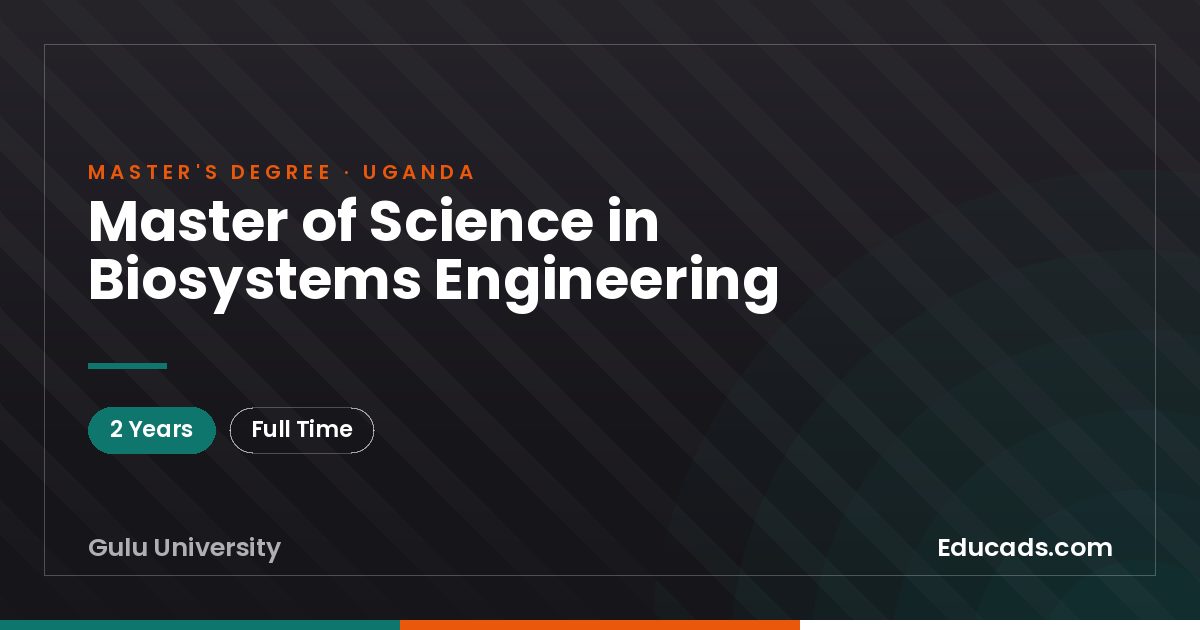 Master of Science in Biosystems Engineering