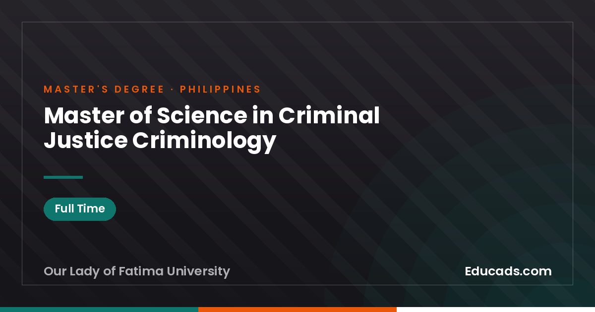 Master of Science in Criminal Justice Criminology