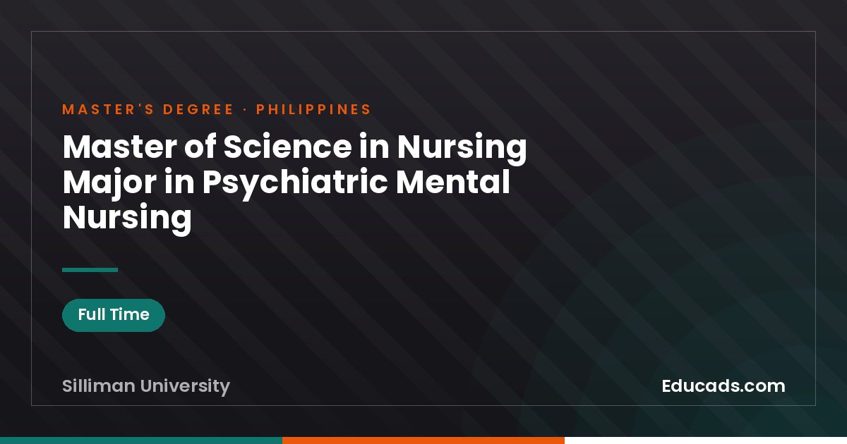 Master of Science in Nursing Major in Psychiatric Mental Nursing