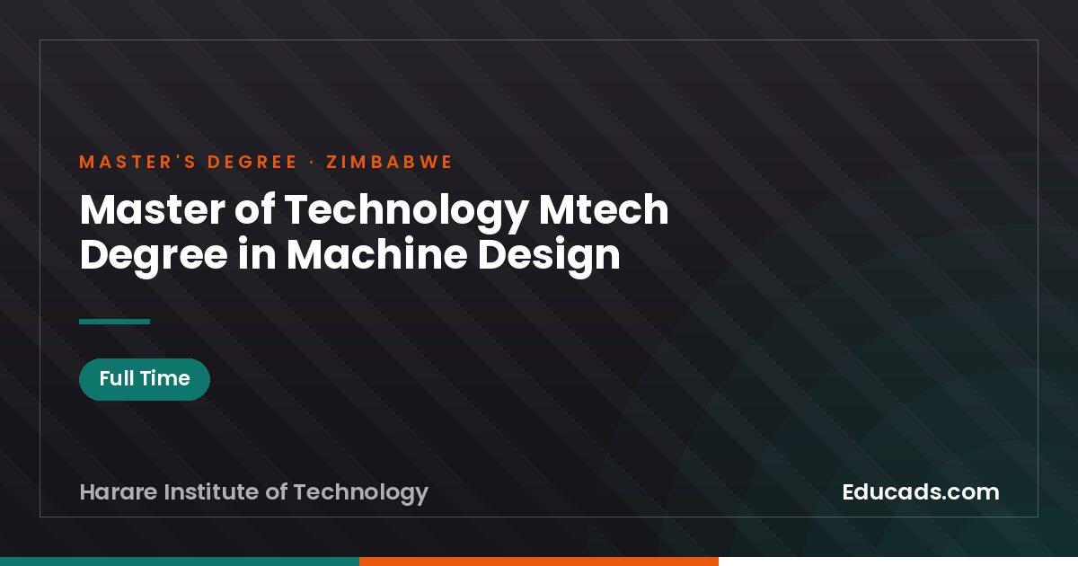 Master of Technology Mtech Degree in Machine Design