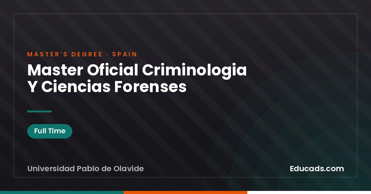 Master Oficial Criminologia Y Ciencias Forenses