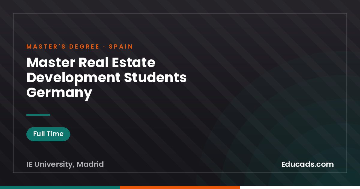 Master Real Estate Development Students Germany
