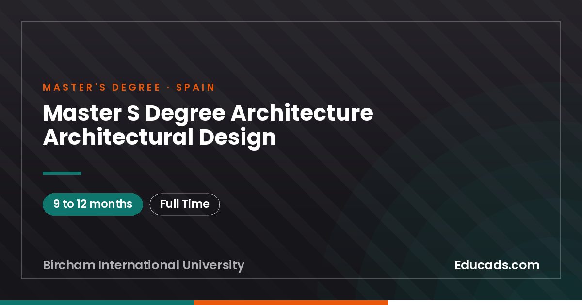Master S Degree Architecture Architectural Design
