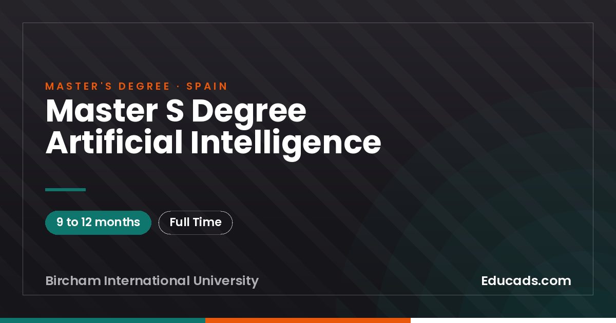 Master S Degree Artificial Intelligence