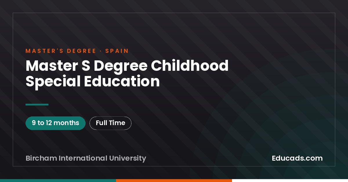 Master S Degree Childhood Special Education