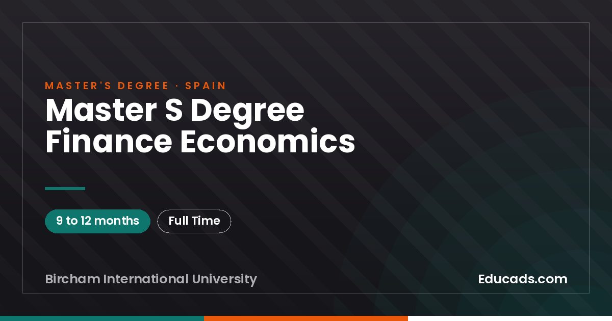 Master S Degree Finance Economics