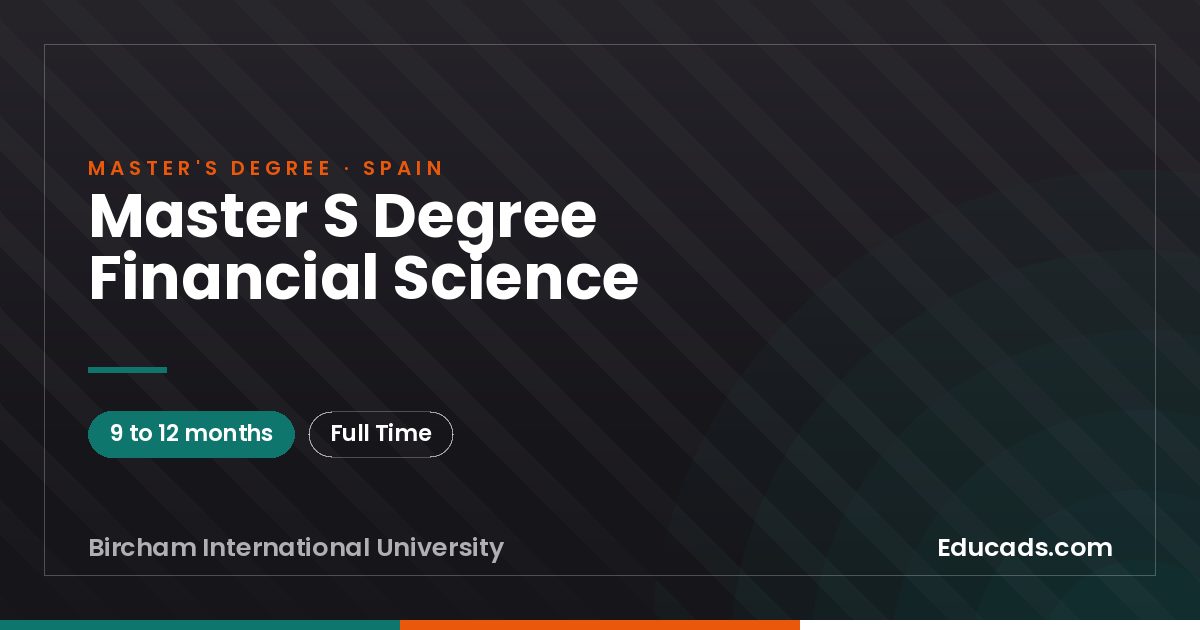 Master S Degree Financial Science
