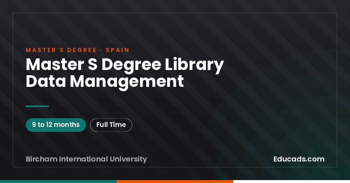 Master S Degree Library Data Management