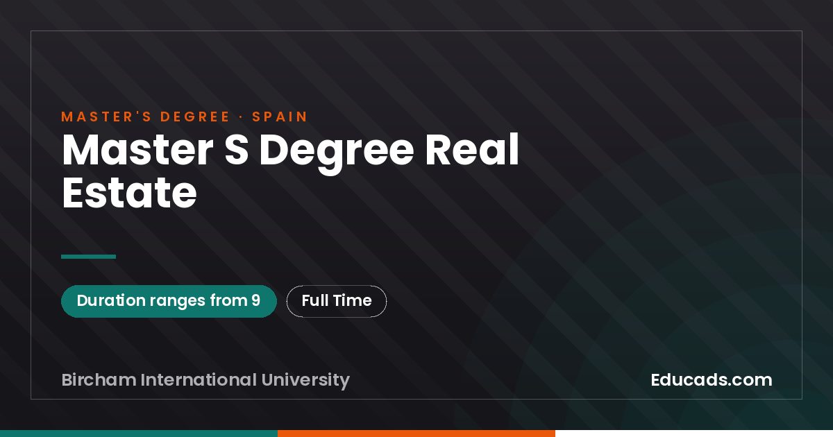 Master S Degree Real Estate