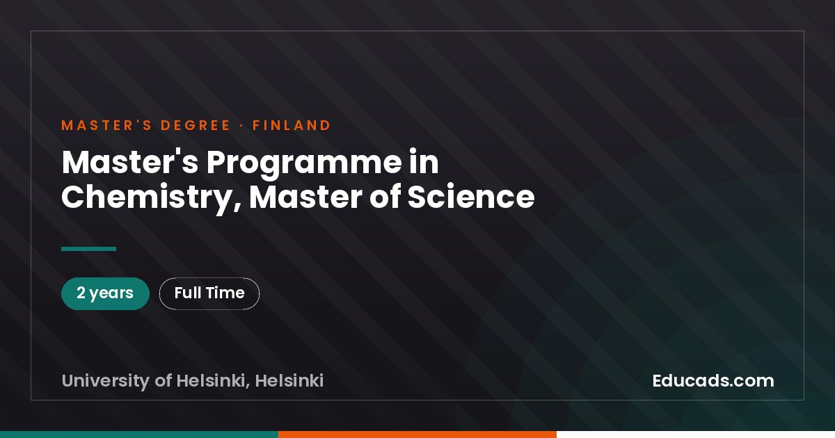 Master's Programme in Chemistry, Master of Science