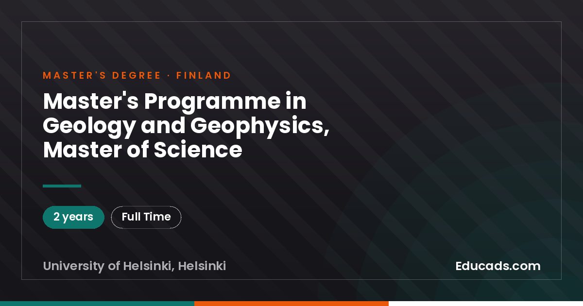 Master's Programme in Geology and Geophysics, Master of Science