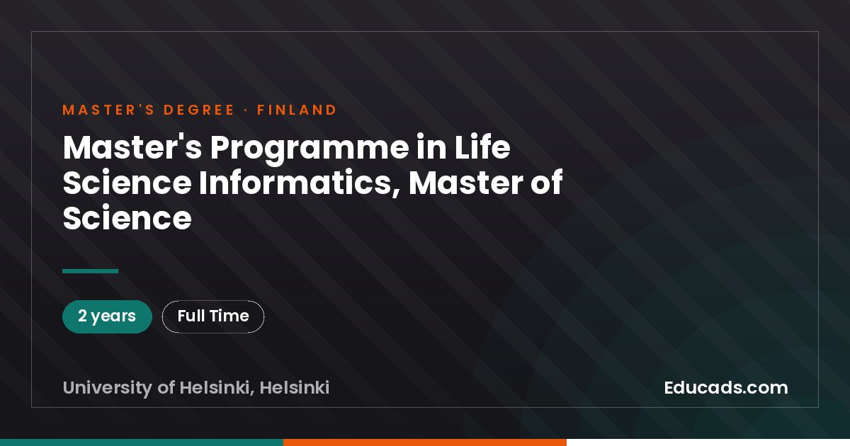 Master's Programme in Life Science Informatics, Master of Science