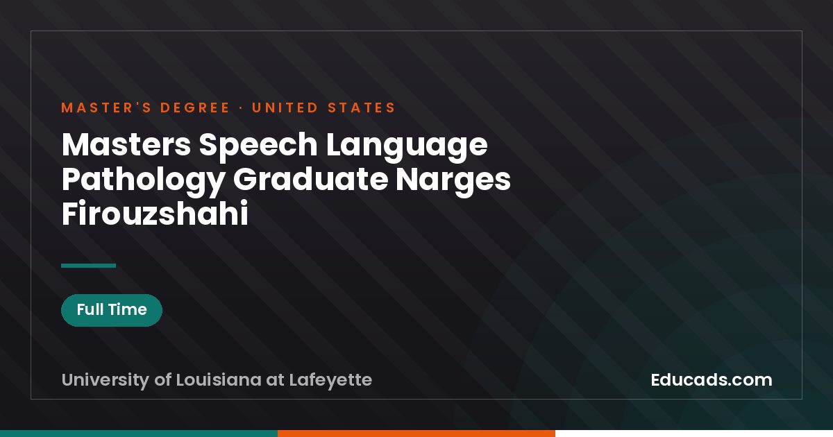 Masters Speech Language Pathology Graduate Narges Firouzshahi