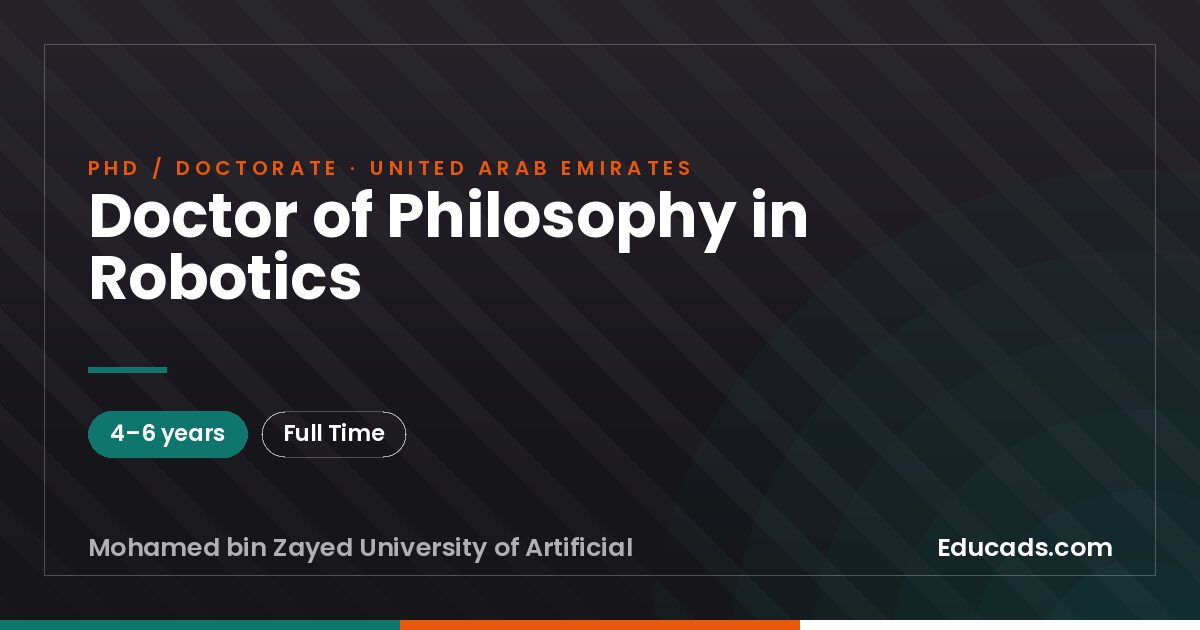 Doctor of Philosophy in Robotics