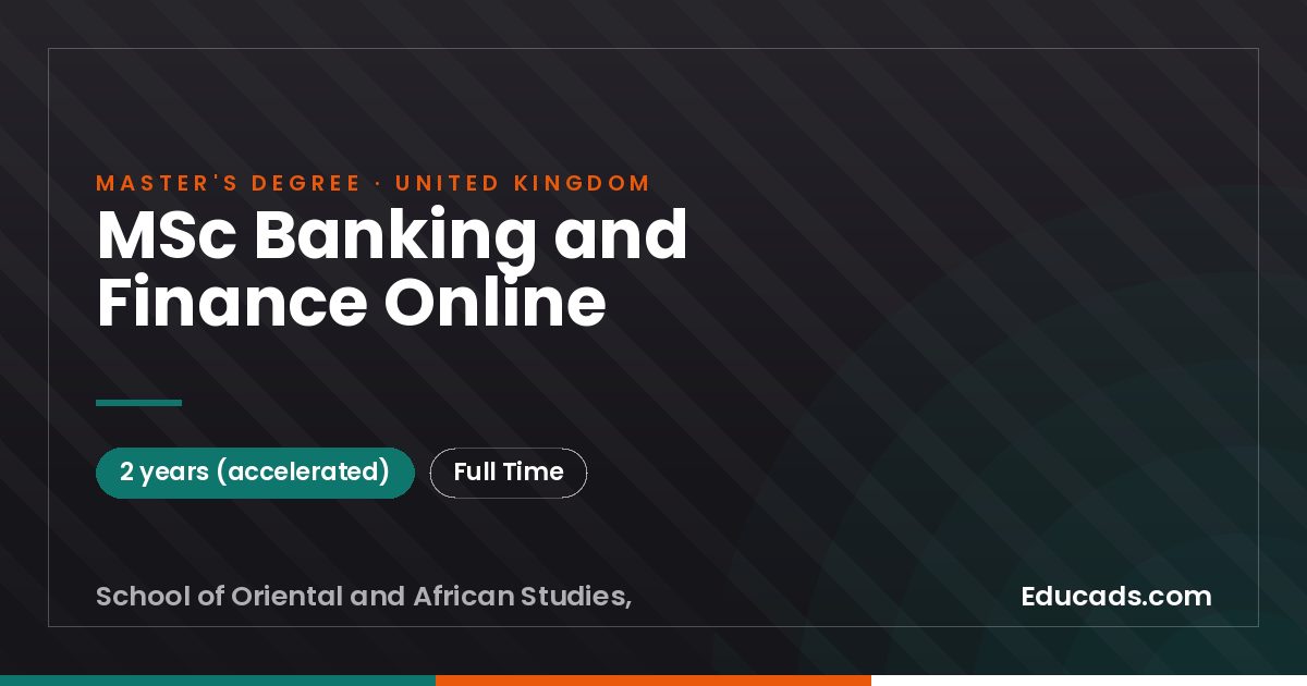 MSc Banking and Finance Online