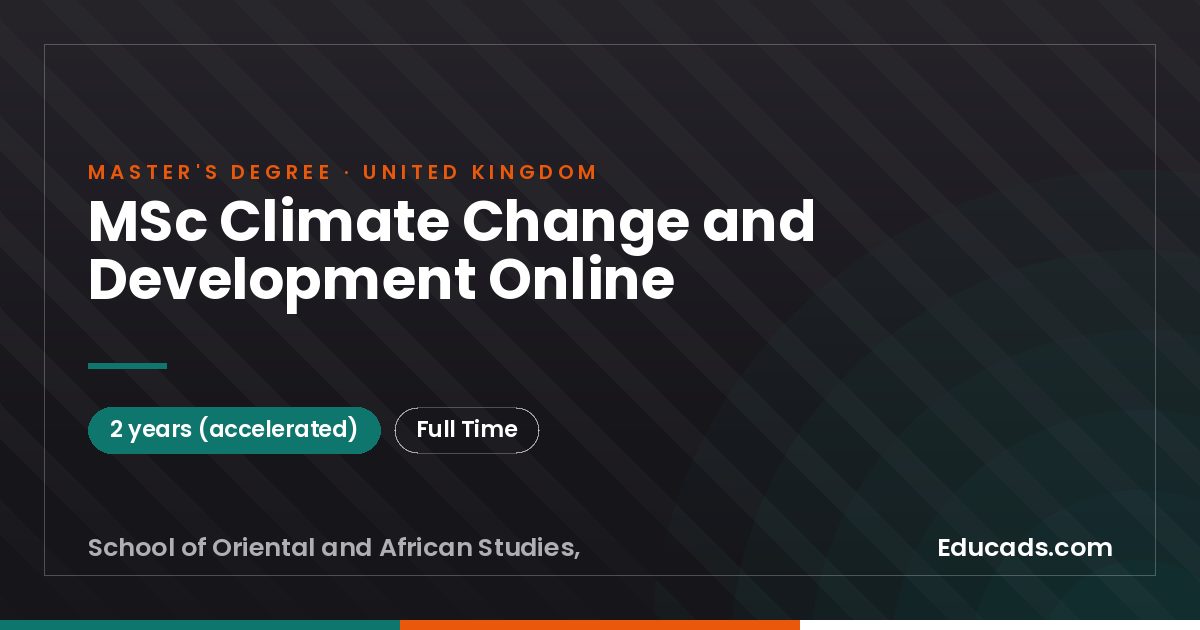 MSc Climate Change and Development Online