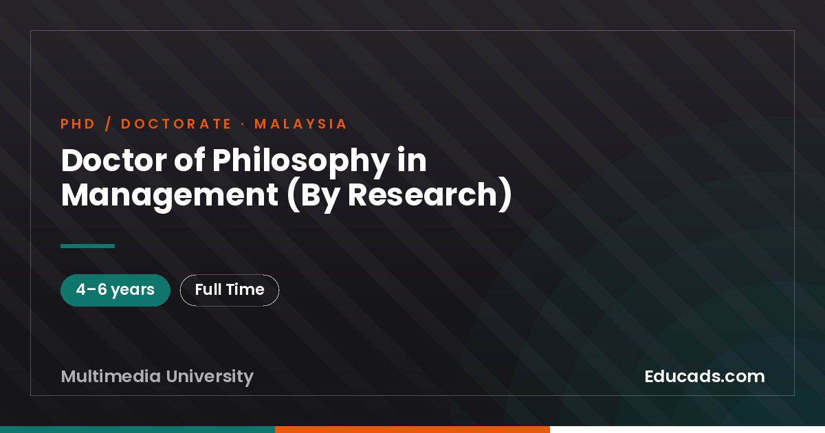 Doctor of Philosophy in Management (By Research)