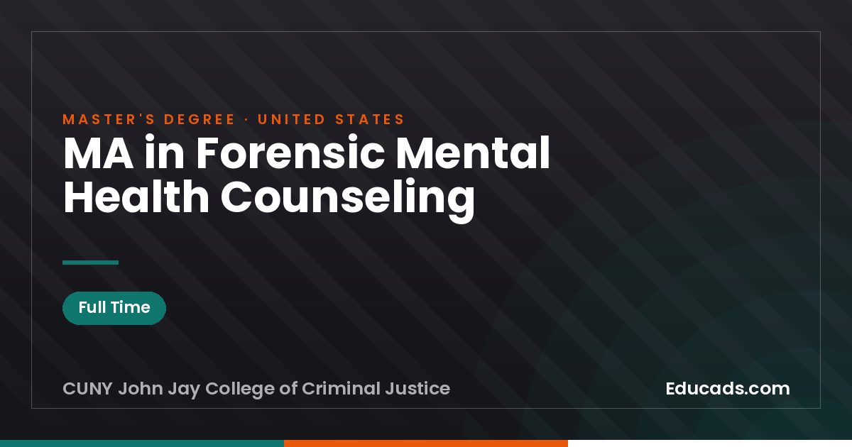MA in Forensic Mental Health Counseling