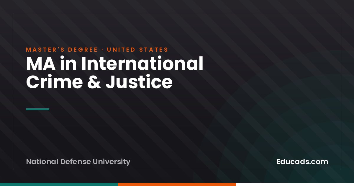 MA in International Crime & Justice