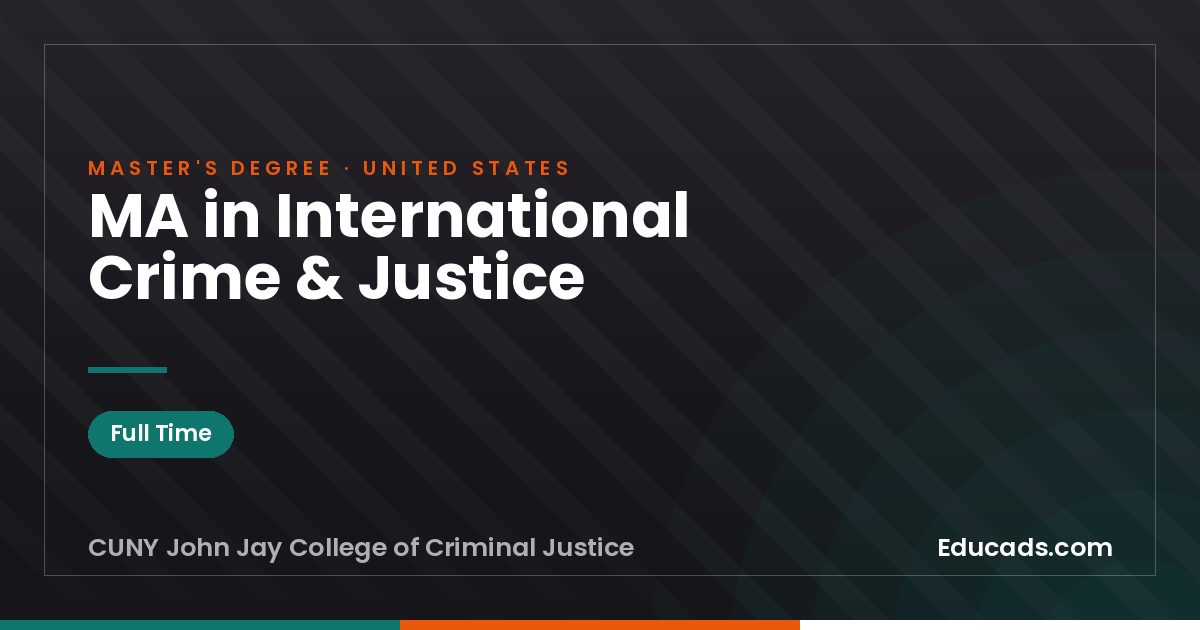 MA in International Crime & Justice