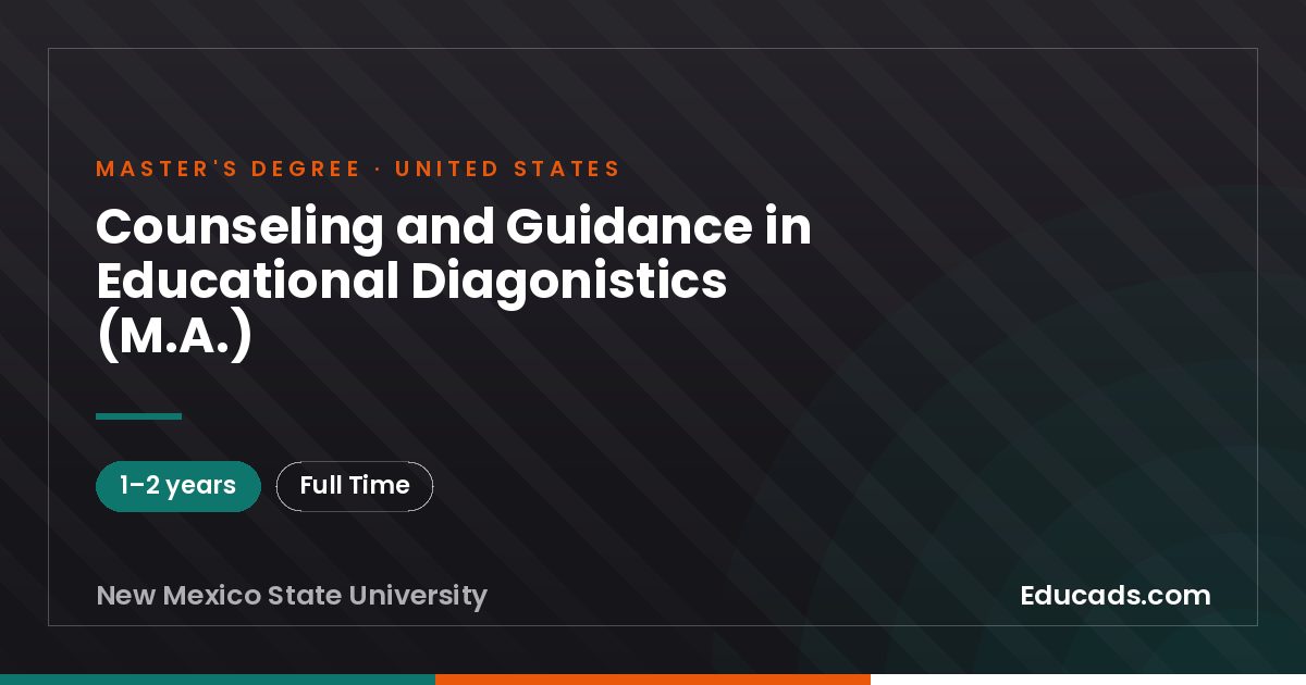 Counseling and Guidance in Educational Diagonistics (M.A.)