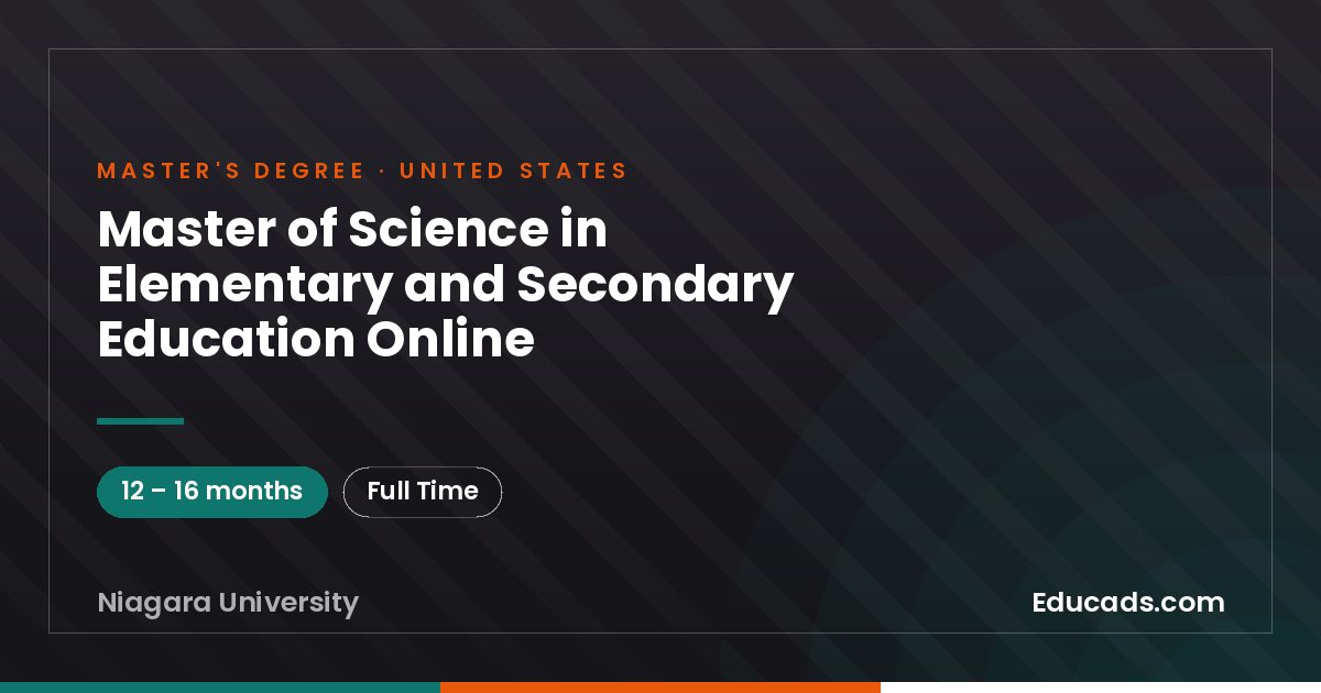 Master of Science in Elementary and Secondary Education Online