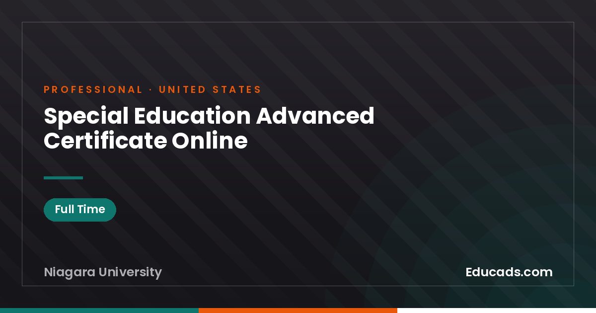 Special Education Advanced Certificate Online
