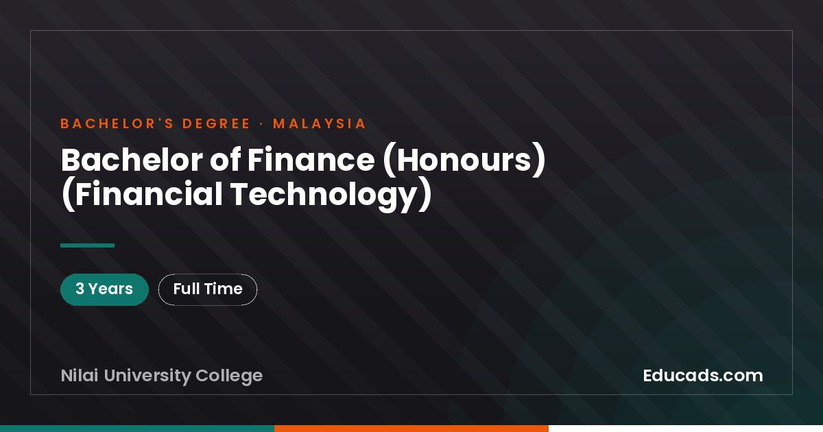 Bachelor of Finance (Honours) (Financial Technology)