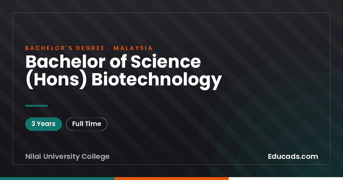 Bachelor of Science (Hons) Biotechnology