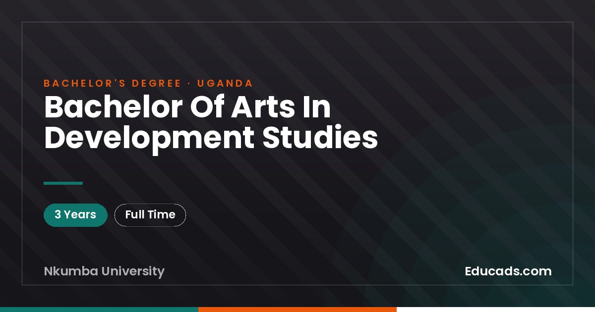 Bachelor Of Arts In Development Studies