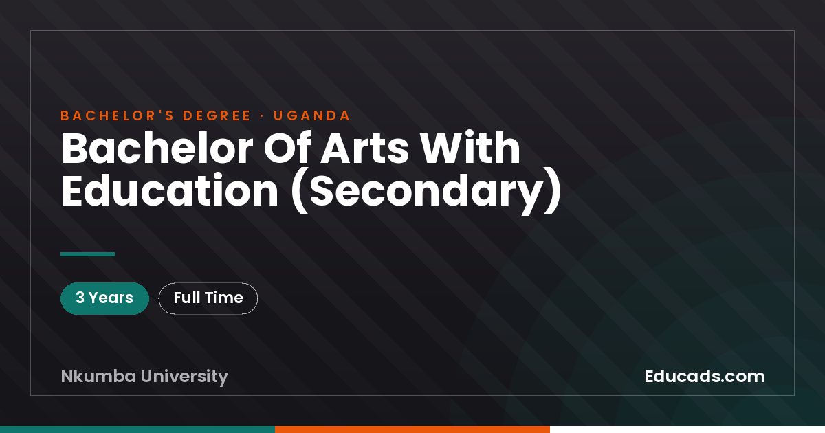 Bachelor Of Arts With Education (Secondary)