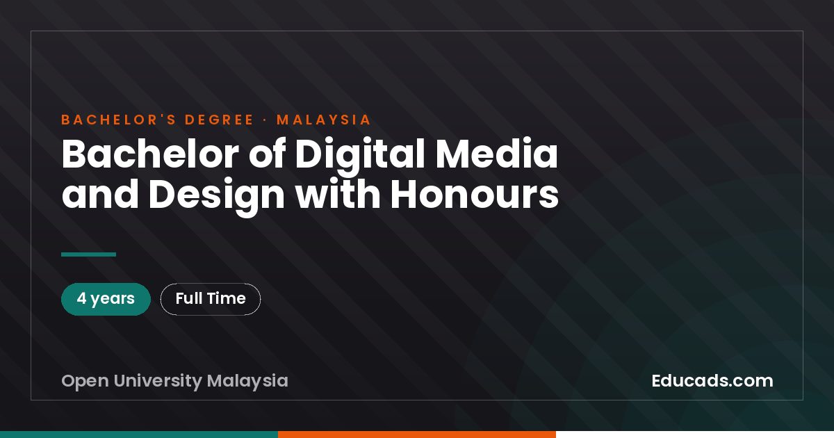 Bachelor of Digital Media and Design with Honours