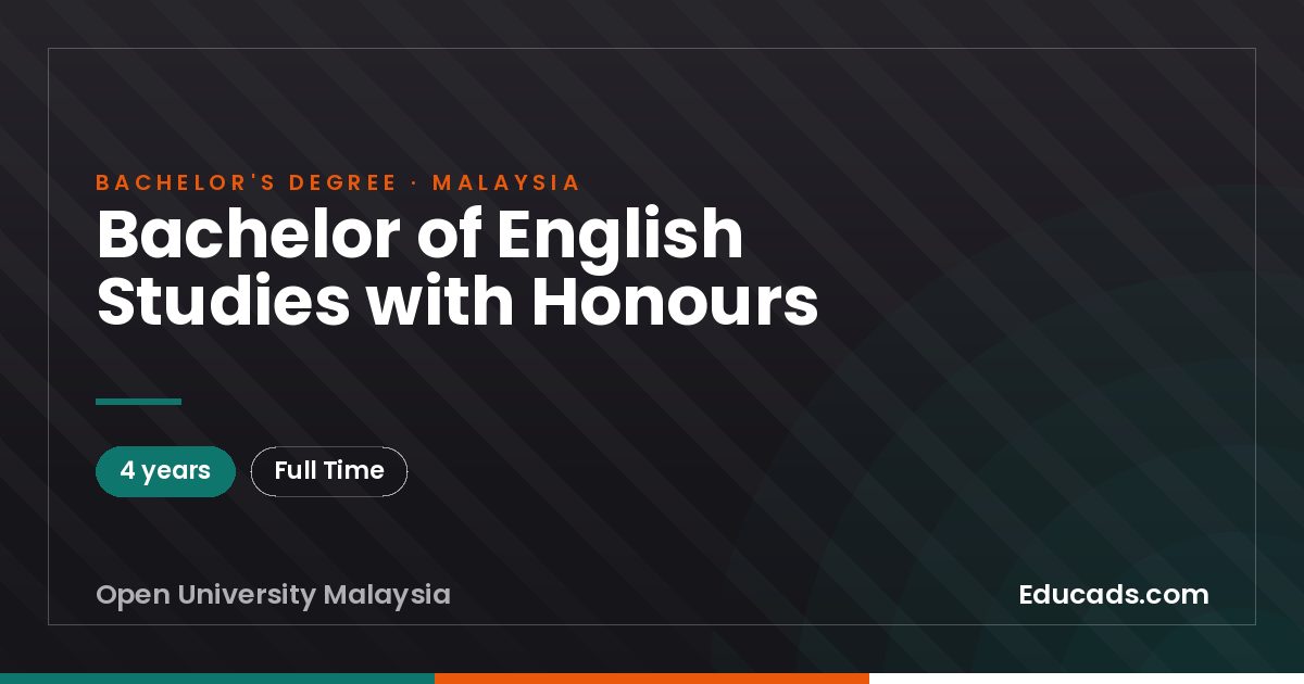 Bachelor of English Studies with Honours