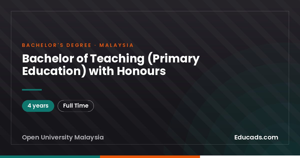 Bachelor of Teaching (Primary Education) with Honours