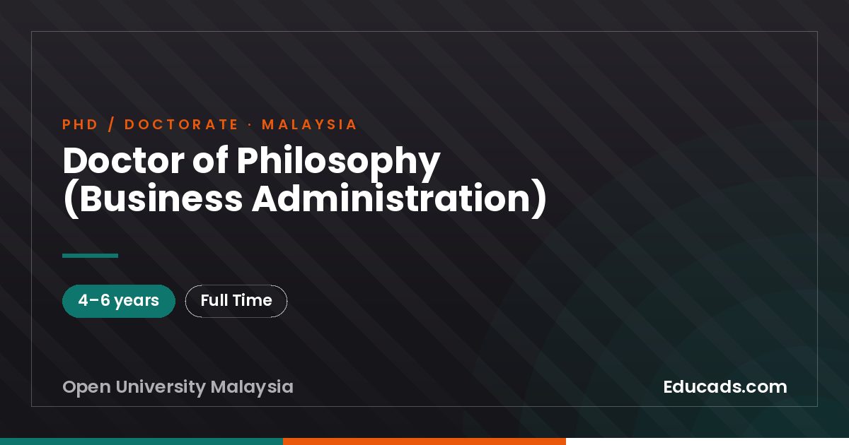 Doctor of Philosophy (Business Administration)