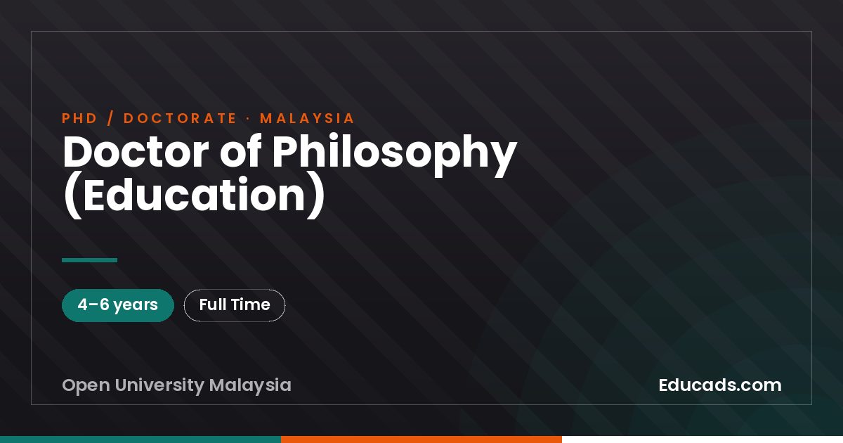 Doctor of Philosophy (Education)