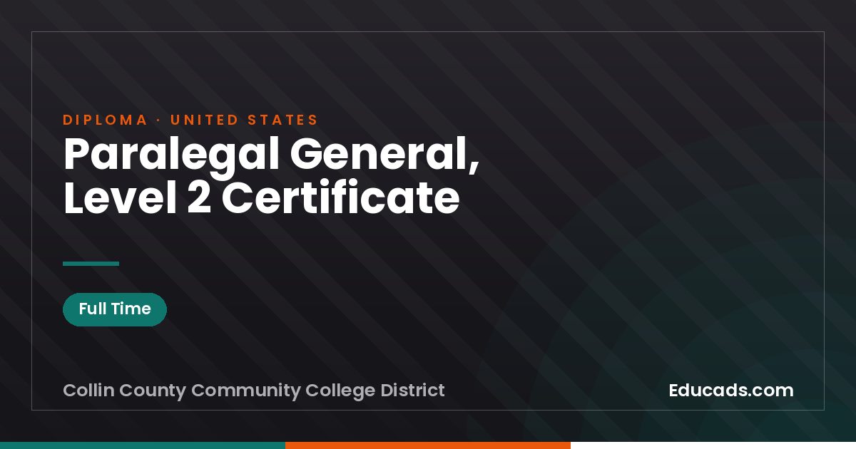 Paralegal General, Level 2 Certificate
