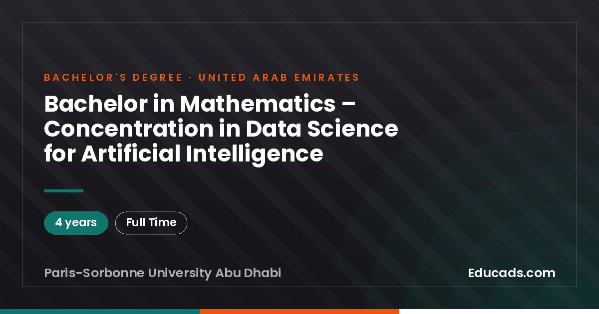 Bachelor in Mathematics – Concentration in Data Science for Artificial Intelligence