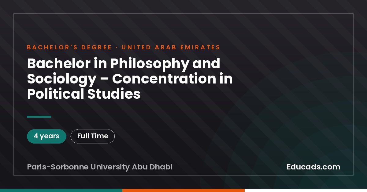 Bachelor in Philosophy and Sociology – Concentration in Political Studies