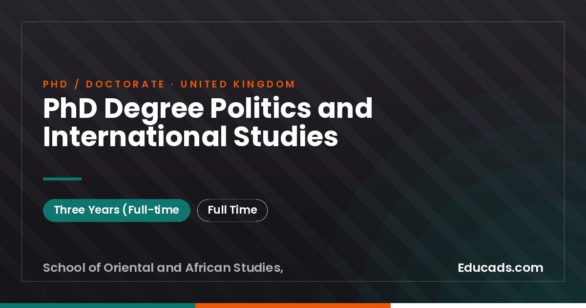 PhD Degree Politics and International Studies