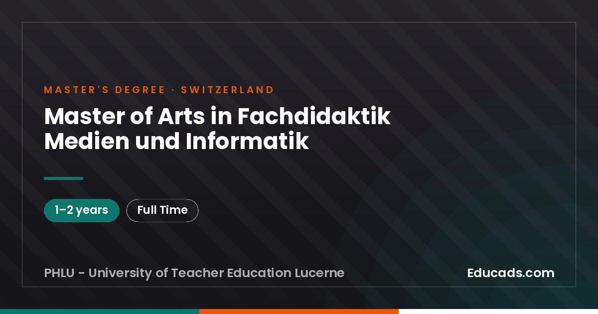 Master of Arts in Fachdidaktik Medien und Informatik