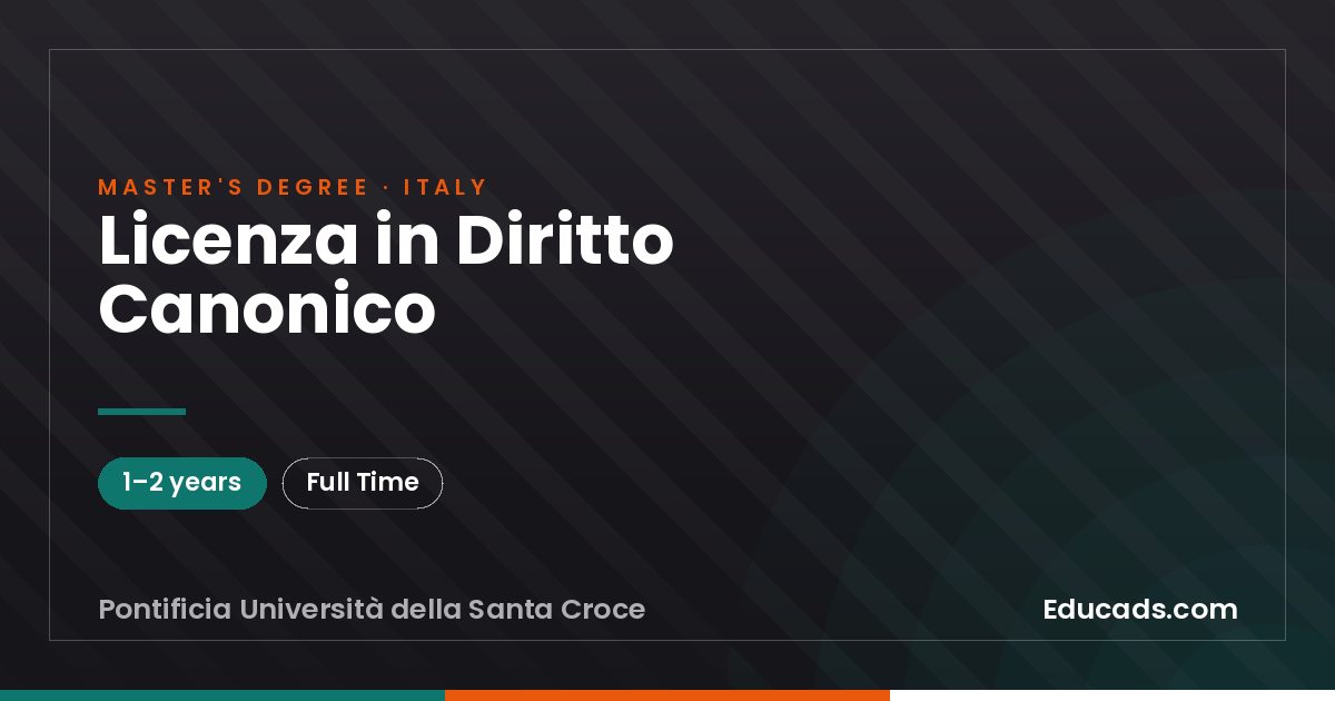 Licenza in Diritto Canonico