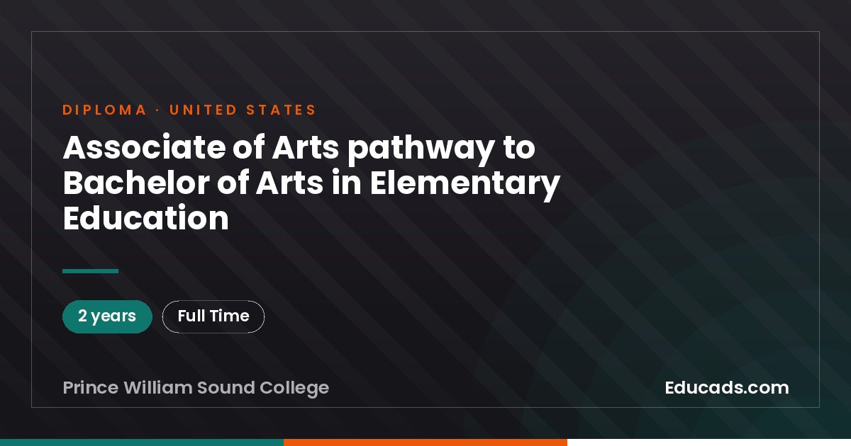 Associate of Arts pathway to Bachelor of Arts in Elementary Education