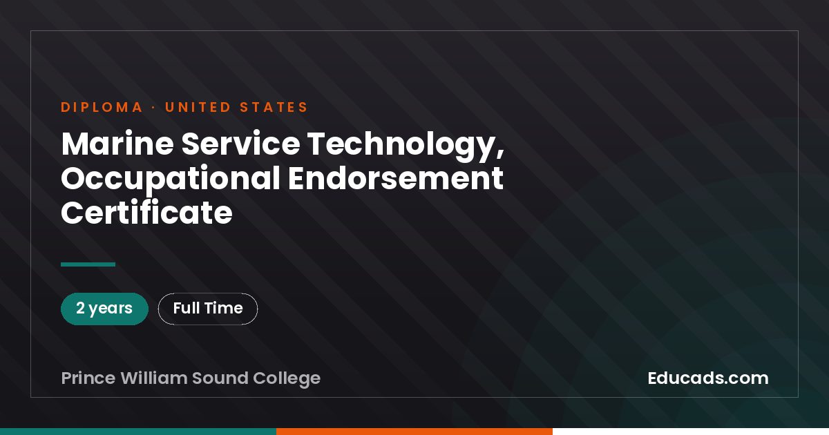 Marine Service Technology, Occupational Endorsement Certificate