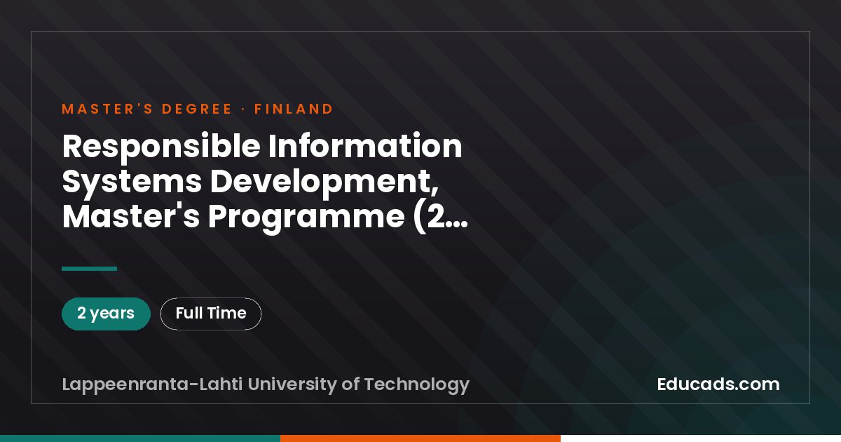 Responsible Information Systems Development, Master's Programme (2 years), Lappeenranta