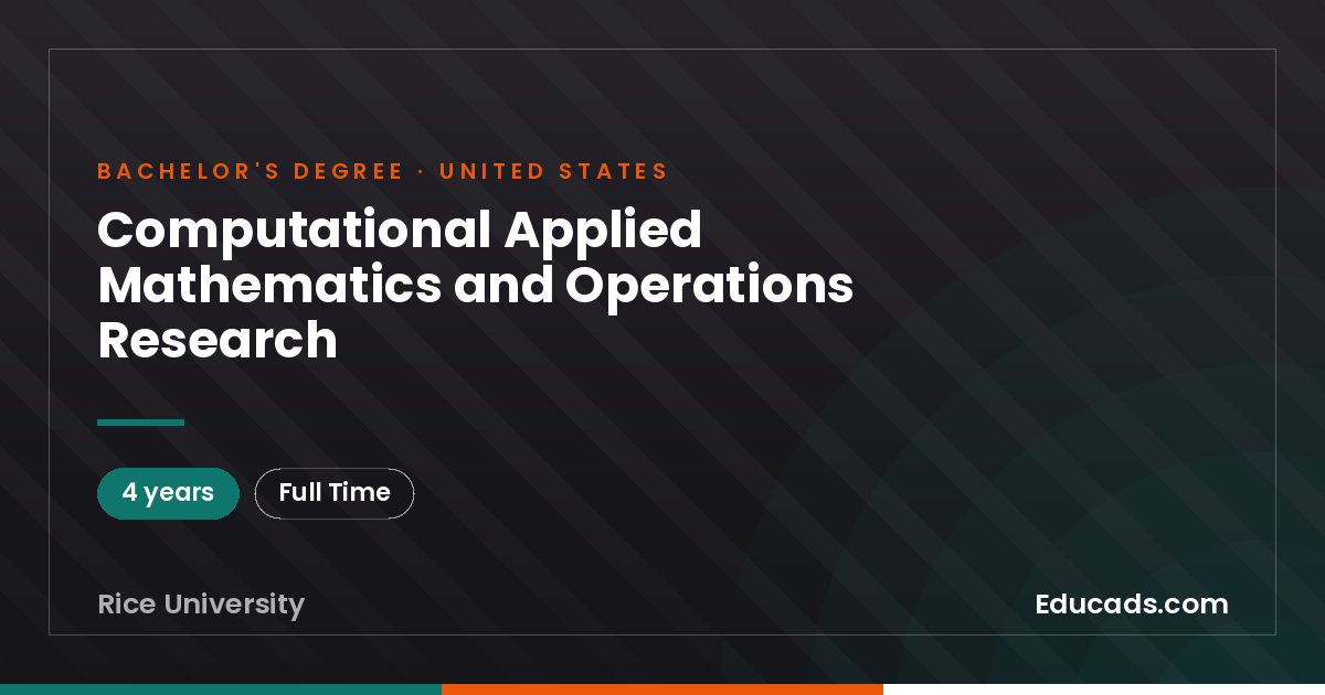 Computational Applied Mathematics and Operations Research