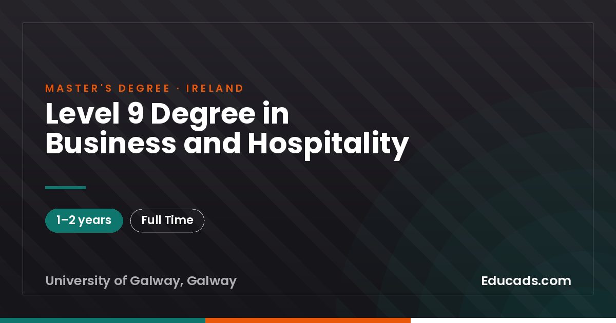 Level 9 Degree in Business and Hospitality